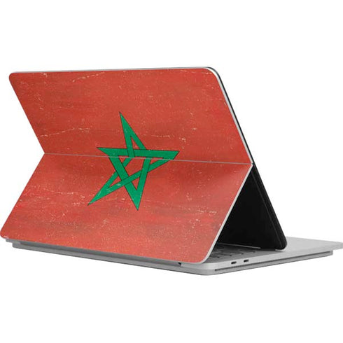 Morocco Flag Distressed Surface Laptop Studio Skin